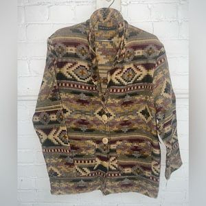 Western style blazer woven fabric and cool buttons